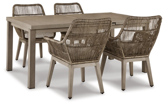 Beach Front Outdoor Dining Table and 4 Chairs - PKG015466