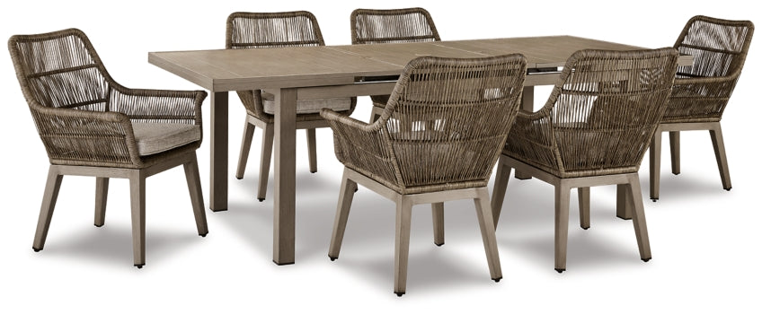 Beach Front Outdoor Dining Table and 6 Chairs - PKG015467