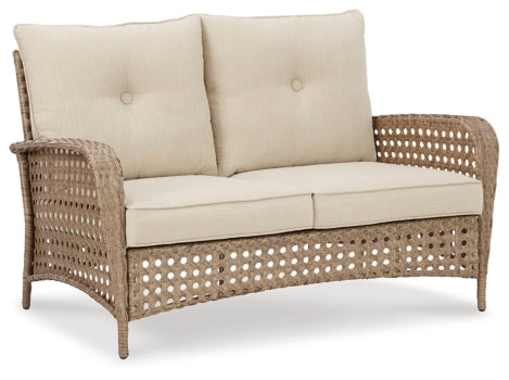 Braylee Outdoor Loveseat with Table (Set of 2)