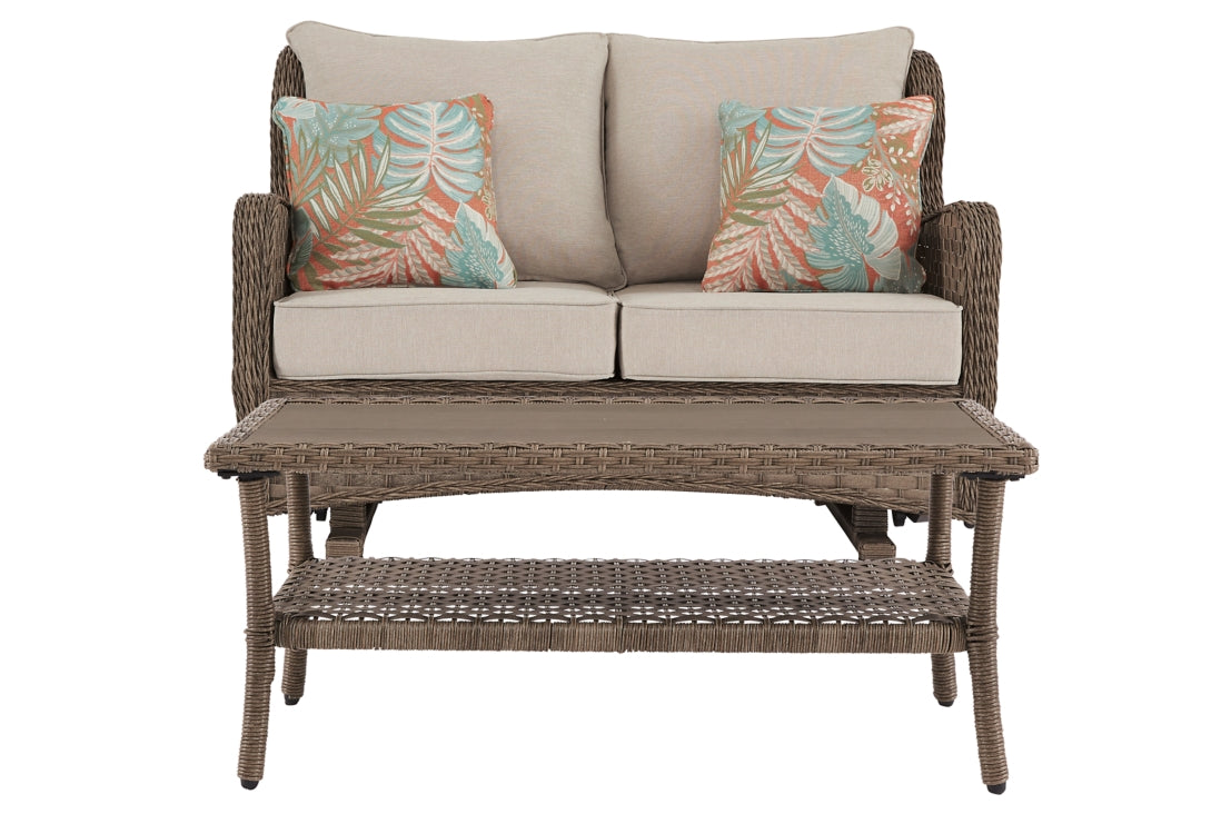 Clear Ridge Outdoor Loveseat with Coffee Table