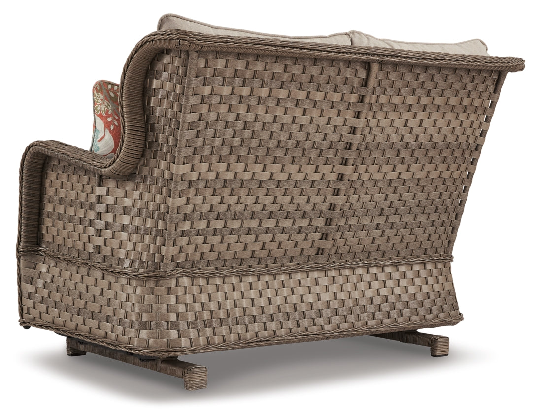 Clear Ridge Outdoor Loveseat and 2 Chairs with Coffee Table
