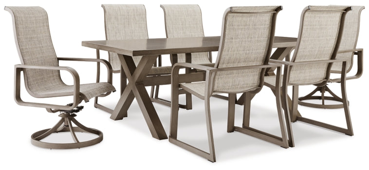 Beach Front Outdoor Dining Table and 6 Chairs - PKG015465
