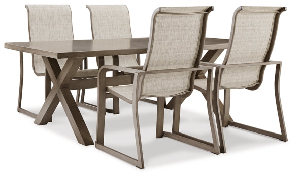 Beach Front Outdoor Dining Table and 4 Chairs - PKG015464