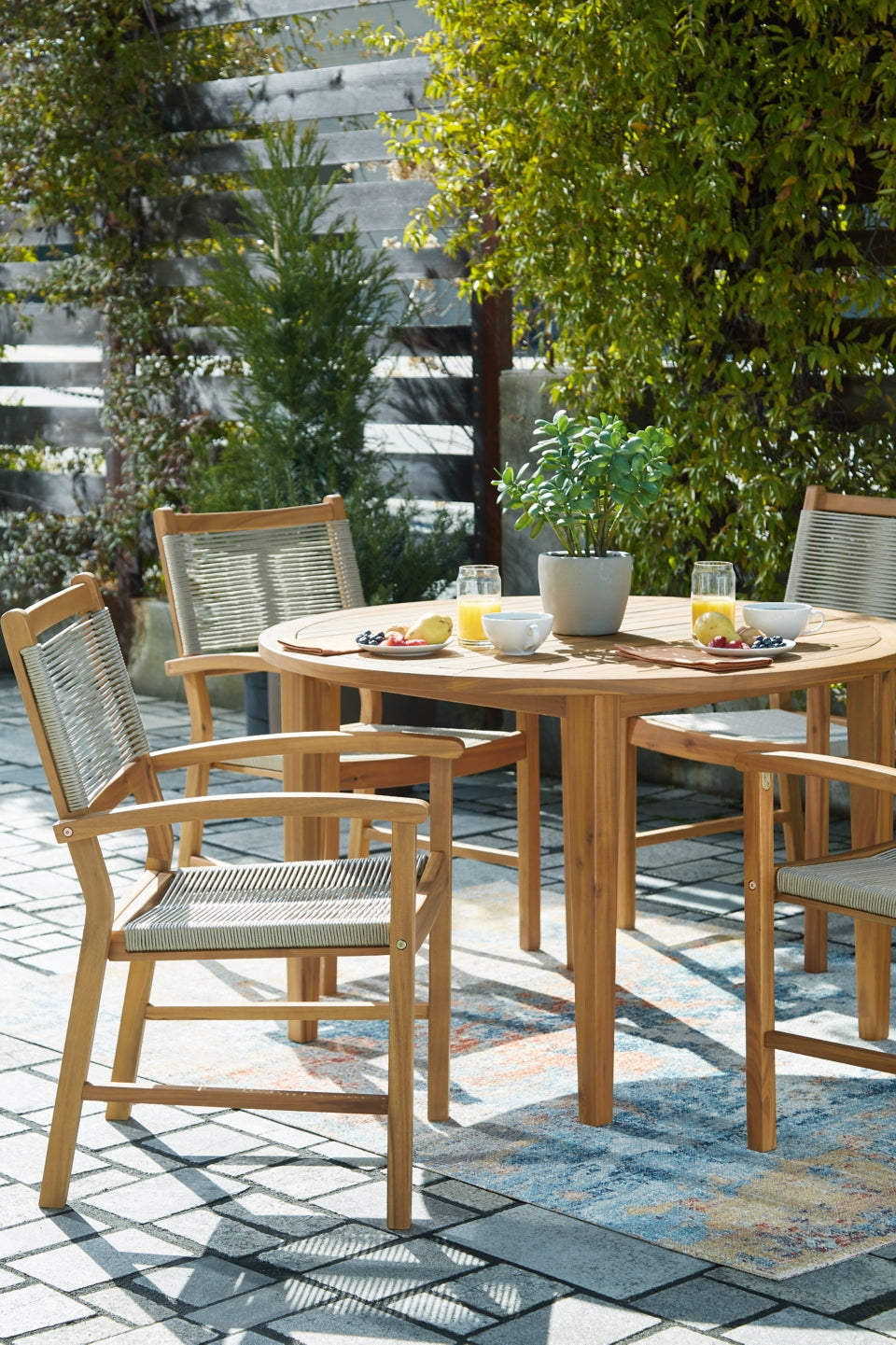 Janiyah Outdoor Dining Table and 4 Chairs - PKG013835