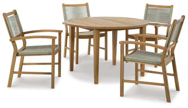 Janiyah Outdoor Dining Table and 4 Chairs - PKG013835