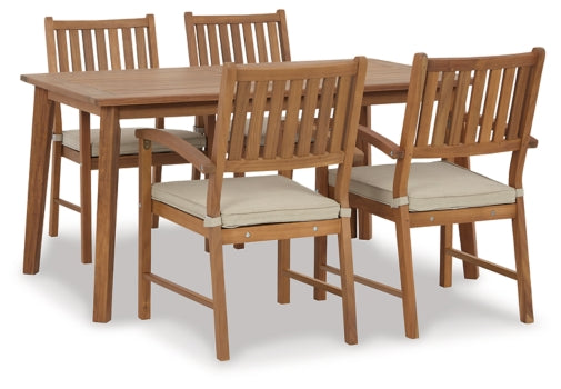 Janiyah Outdoor Dining Table and 4 Chairs - PKG013833