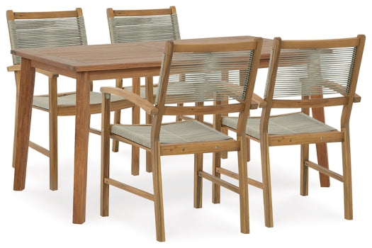 Janiyah Outdoor Dining Table and 4 Chairs - PKG015462