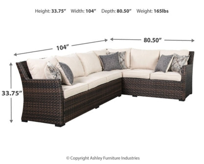 Easy Isle 3-Piece Outdoor Sectional with Chair and Coffee Table