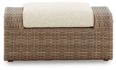 Sandy Bloom Outdoor Ottoman with Cushion