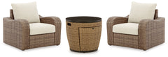 Malayah Fire Pit Table and 2 Chairs - PKG015405