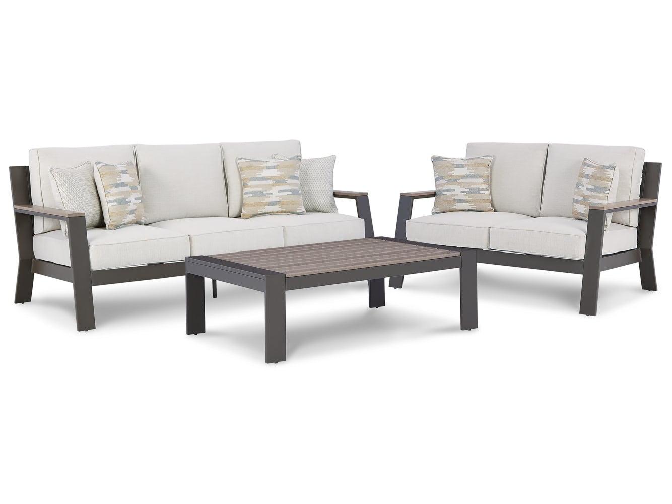 Tropicava Outdoor Sofa and Loveseat with Coffee Table