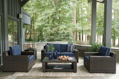 Grasson Lane Outdoor Loveseat, 2 Lounge Chairs and Coffee Table