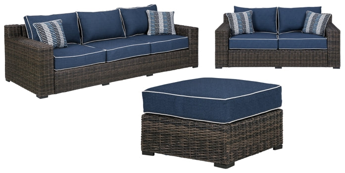 Grasson Lane Outdoor Sofa, Loveseat and Ottoman
