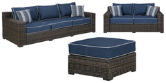 Grasson Lane Outdoor Sofa, Loveseat and Ottoman