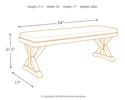 Beachcroft Outdoor Dining Table and 4 Chairs and Bench - PKG000284