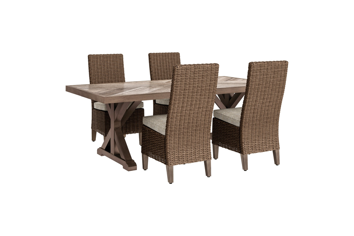Beachcroft Outdoor Dining Table and 4 Chairs - PKG000299