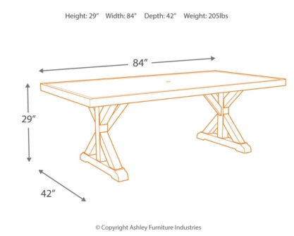 Beachcroft Outdoor Dining Table and 6 Chairs - PKG000280