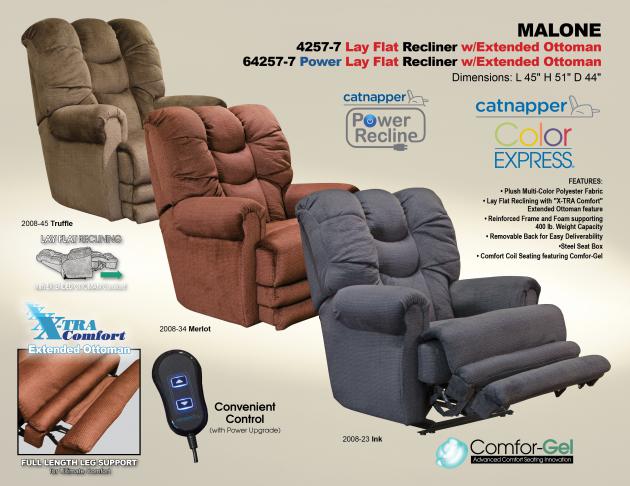Malone "Lay Flat" Recliner w/Ext Otto 2