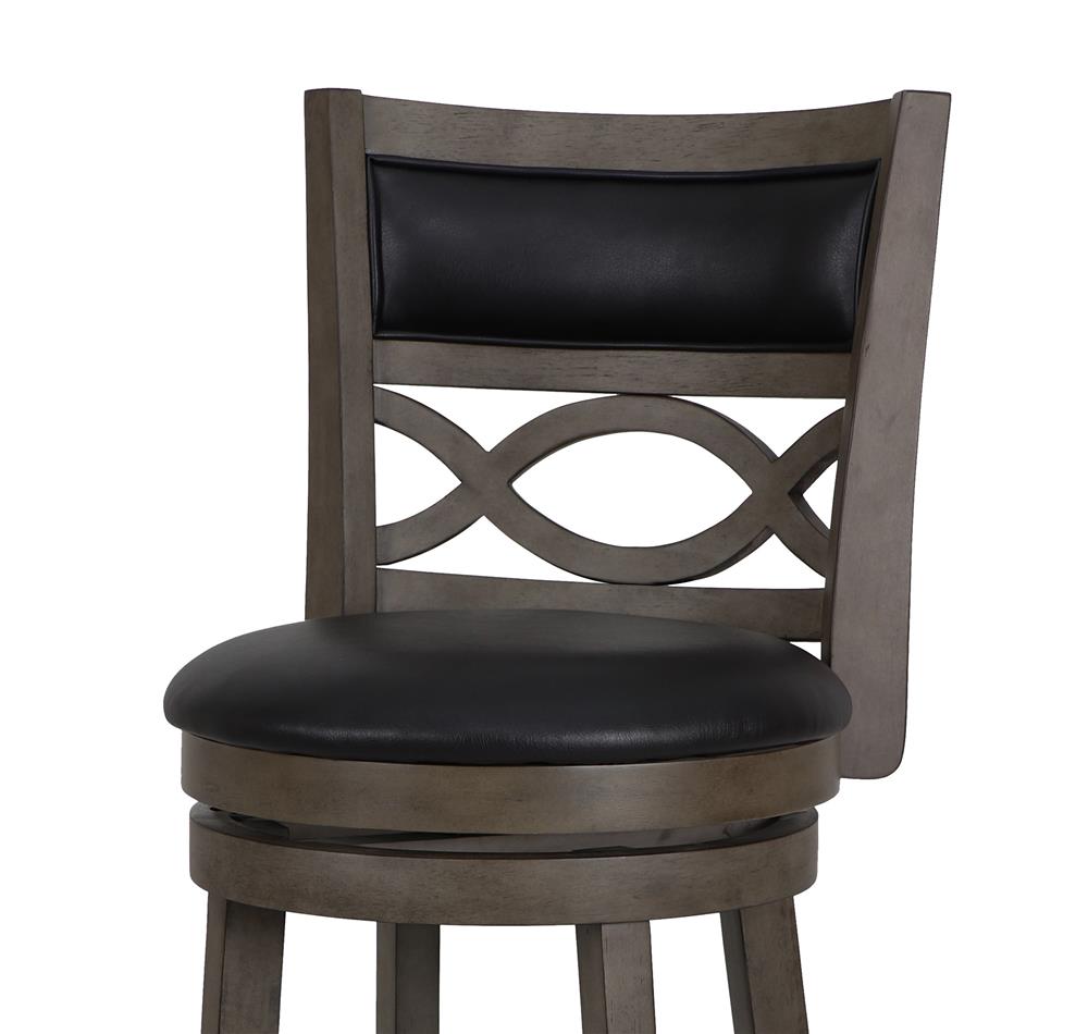 MANCHESTER 29" BAR STOOL W/BLACK PU CUSHIONS-GRAY