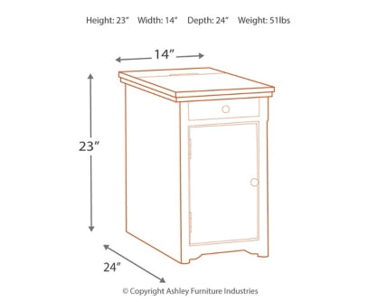 Laflorn Chairside End Table with USB Ports & Outlets