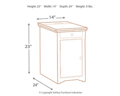 Laflorn Chairside End Table with USB Ports & Outlets