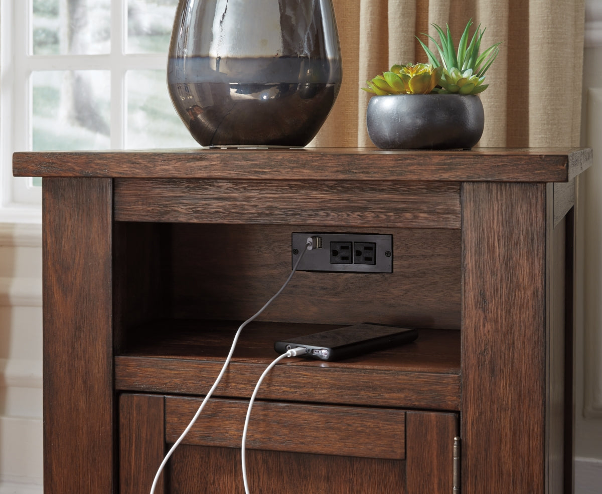 Budmore End Table with USB Ports & Outlets