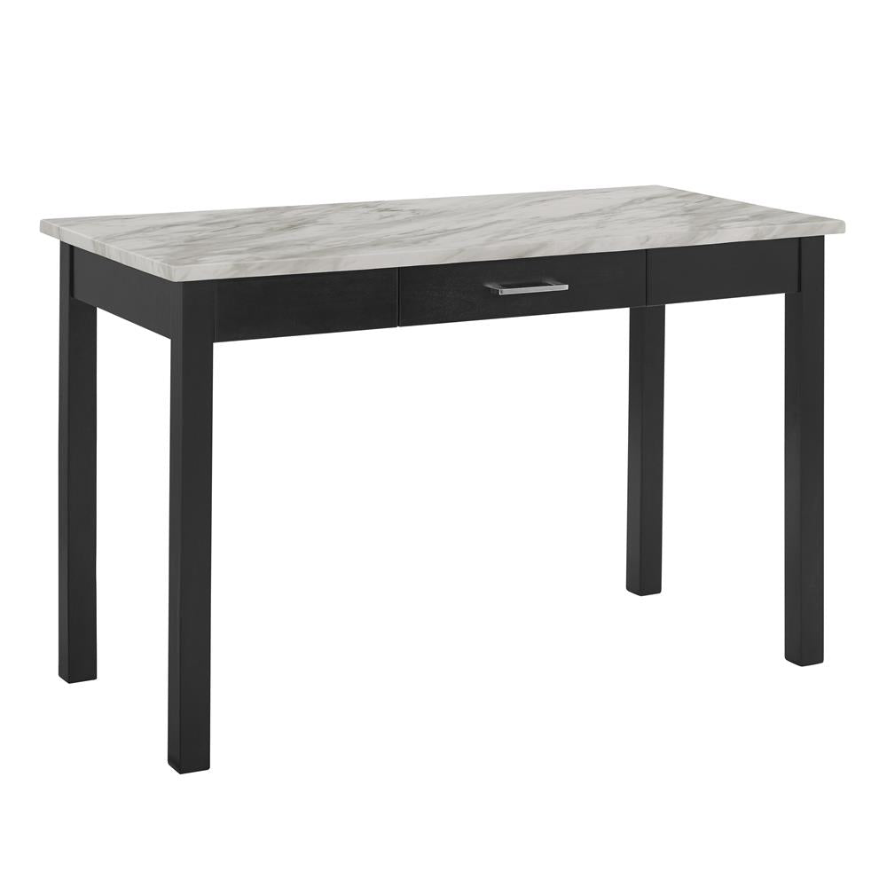 CELESTE DESK W/WHITE/GRAY FAUX MARBLE TOP-ESPRESSO BASE