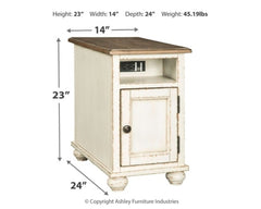 Realyn Coffee Table and 2 Chairside End Tables