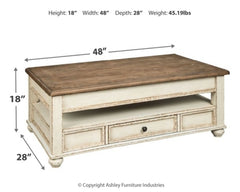 Realyn Coffee Table and 2 Chairside End Tables