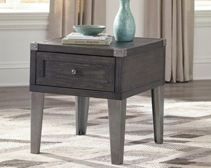 Todoe End Table with USB Ports & Outlets - The Bargain Furniture