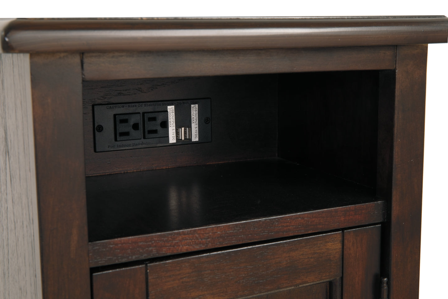 Barilanni Chairside End Table with USB Ports & Outlets - The Bargain Furniture