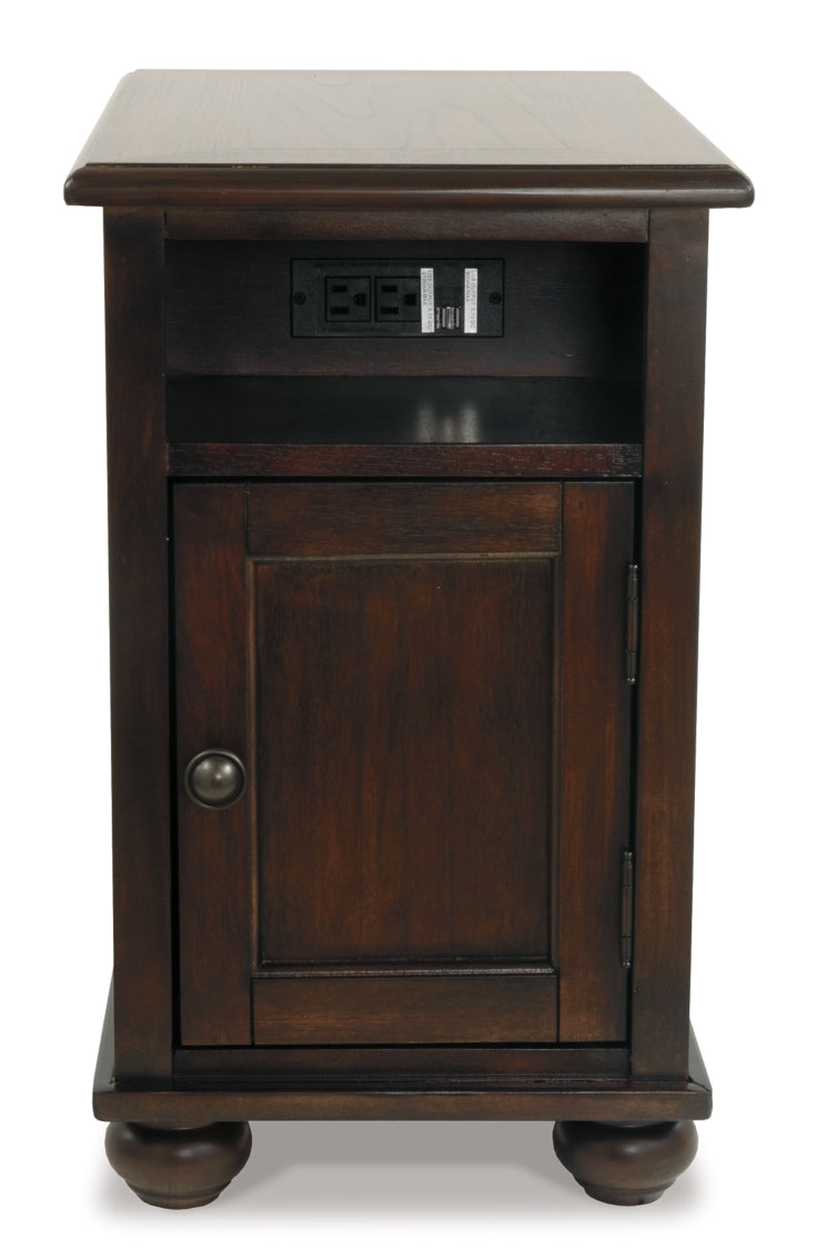 Barilanni Chairside End Table with USB Ports & Outlets - The Bargain Furniture