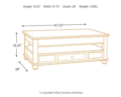 Barilanni Coffee Table with Lift Top