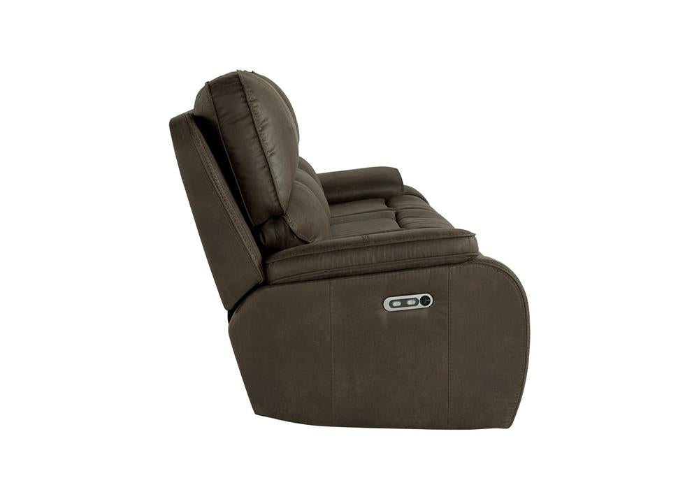 BROOKINGS  SOFA W/PWR HR & FR-BROWN