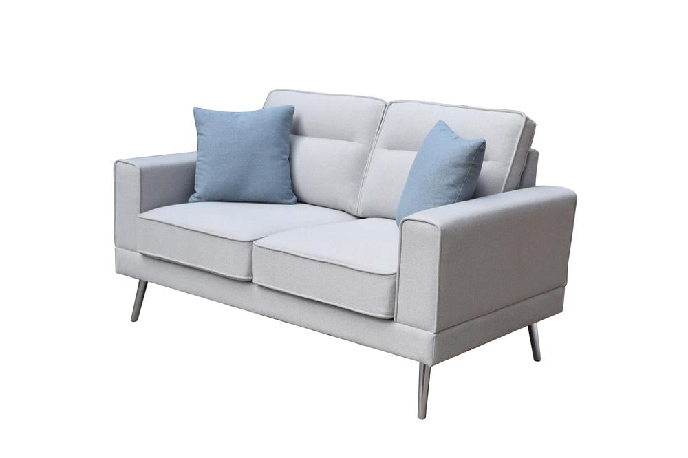 BRENTWOOD LOVESEAT W/ACCENT PILLOWS-GRAY