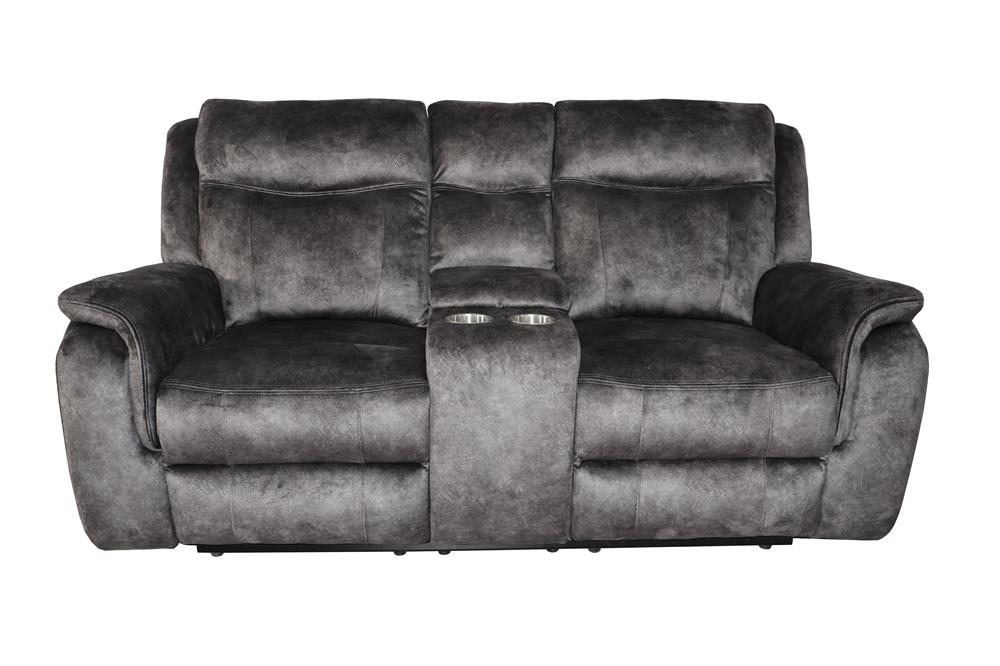 PARK CITY CONSOLE LOVESEAT W/ DUAL RECLINERS-SLATE