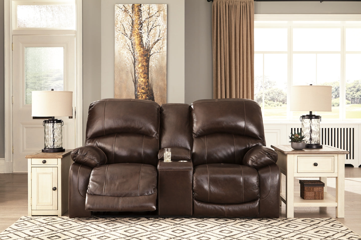 Hallstrung Power Reclining Loveseat with Console