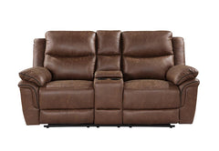 RYLAND CONSOLE LOVESEAT W/PWR FR--BROWN