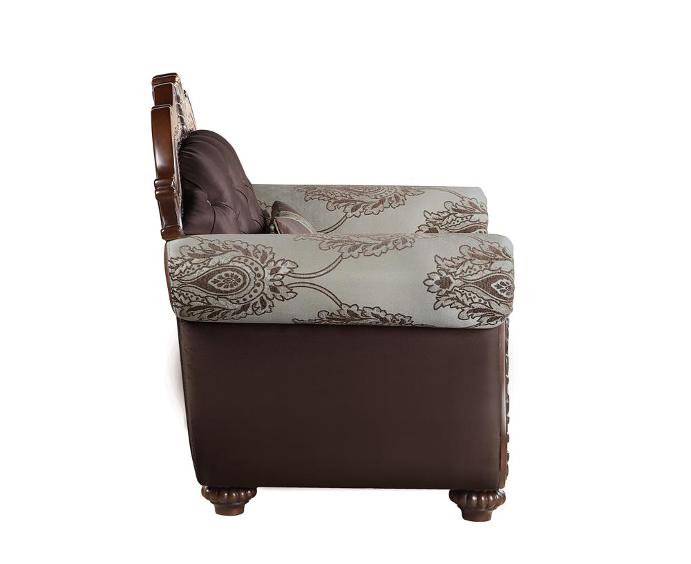 MONTECITO CHAIR CUSHION & FRAME, ARMS, AND THROW PILLOW