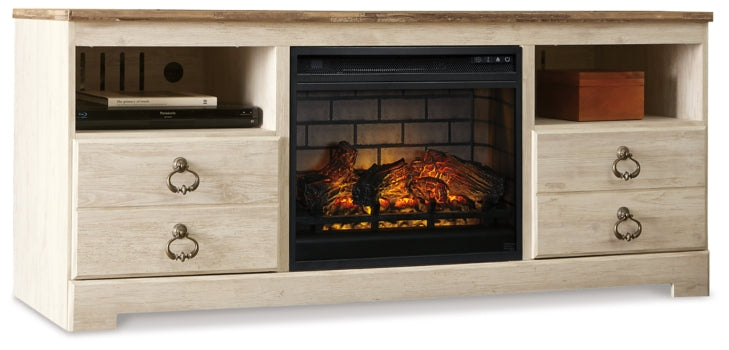 Willowton 64" TV Stand with Electric Fireplace - W267W8 - The Bargain Furniture