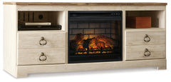 Willowton 64" TV Stand with Electric Fireplace - W267W8 - The Bargain Furniture