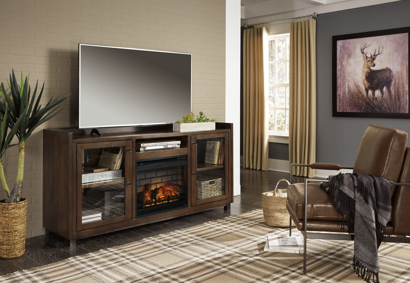 Starmore 70" TV Stand with Electric Fireplace - W633W5