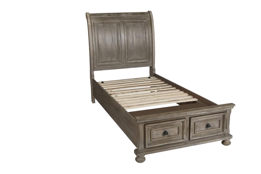 ALLEGRA 3/3 T STORAGE FOOTBOARD & SLATS-PEWTER