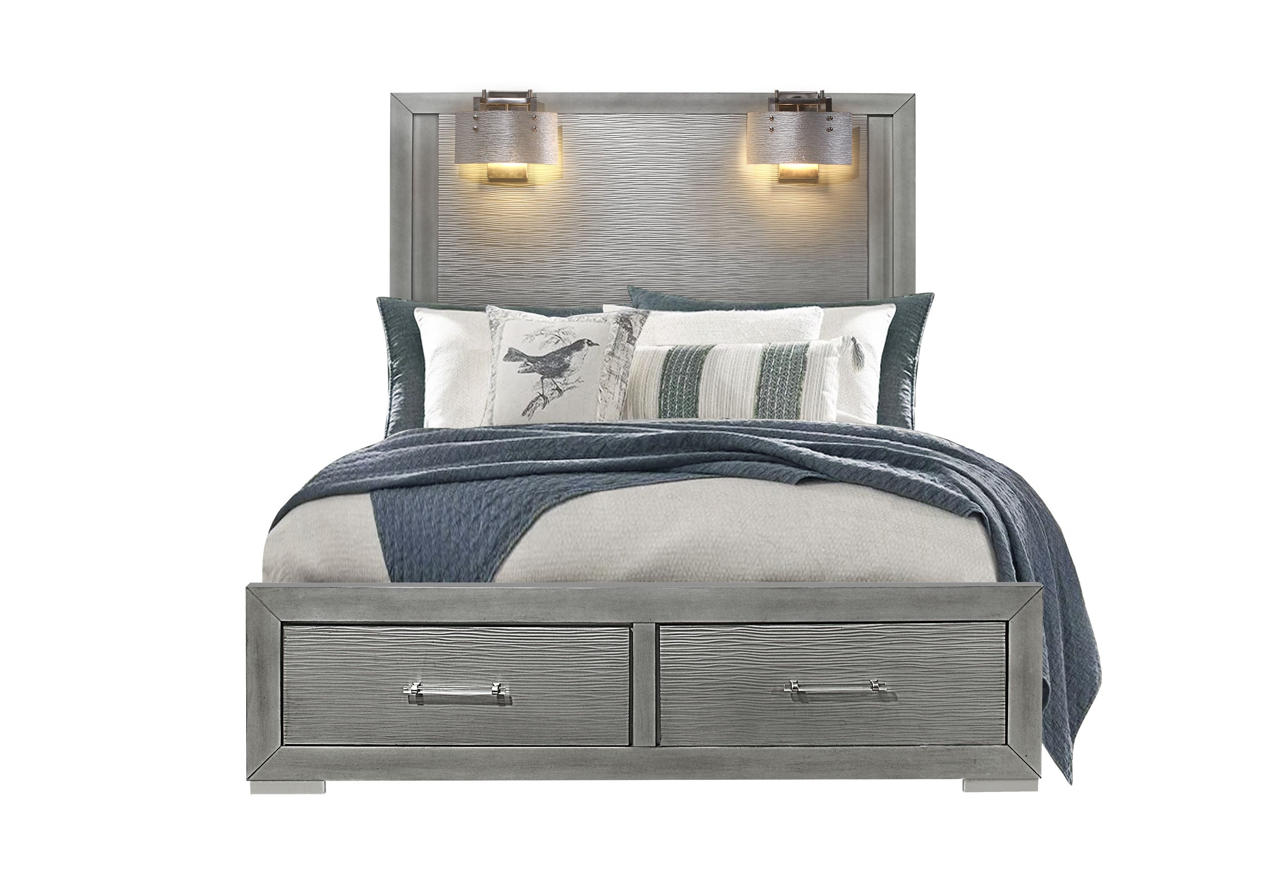 TIFFANY - FULL BED WITH 2 LAMPS, KING BED WITH 2 LAMPS, QUEEN BED WITH 2 LAMPS