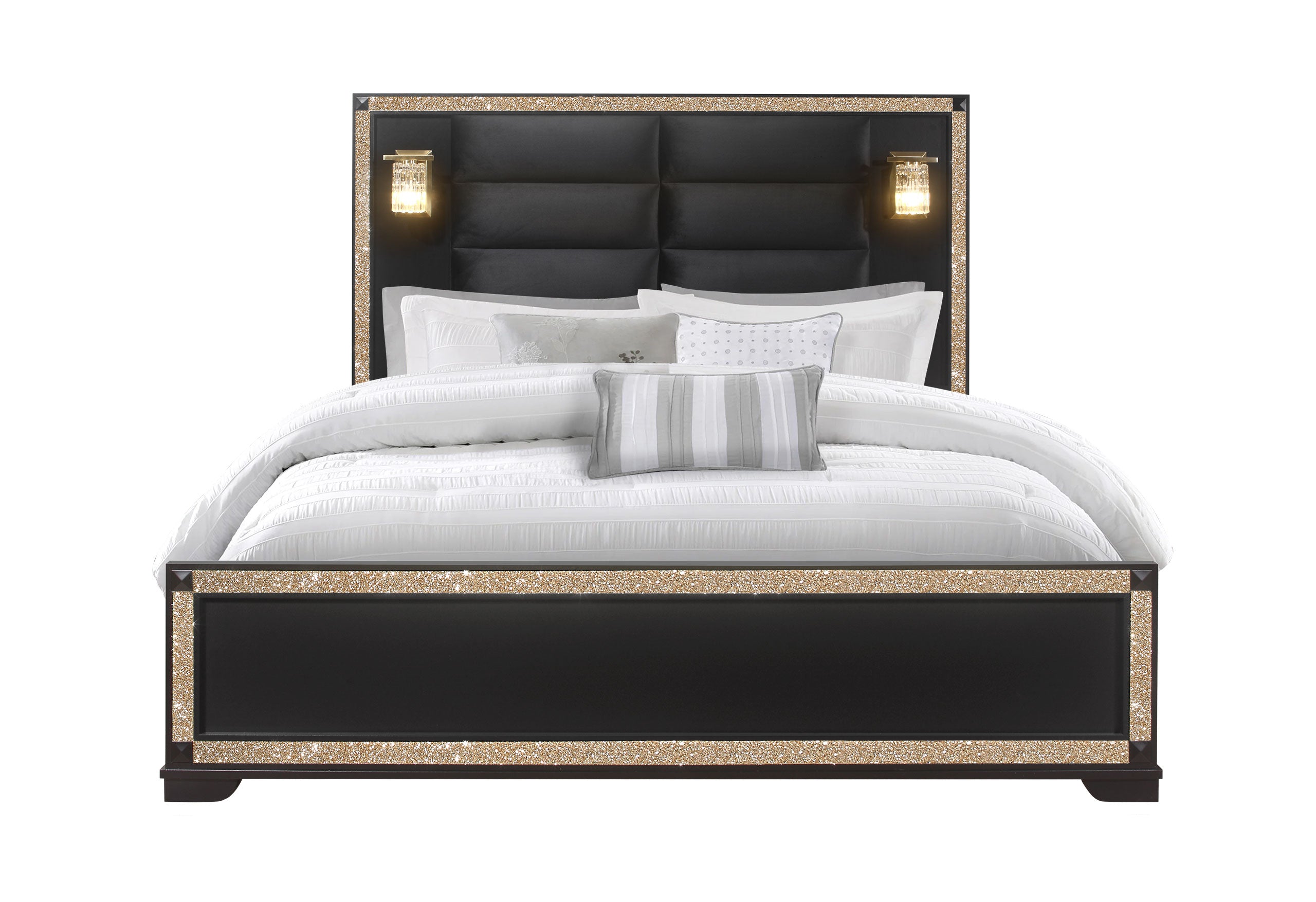 BLAKE - FULL BED WITH LAMPS, KING BED WITH LAMPS, QUEEN BED WITH LAMPS